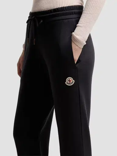 Moncler Women's Sweatpants in Cotton Blend Fleece - Dark Blue | Thumbnail 4