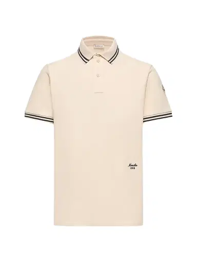 Moncler Men's Polo Shirt in Cotton Piquet - Ivory - Size XXXXL | Thumbnail 1