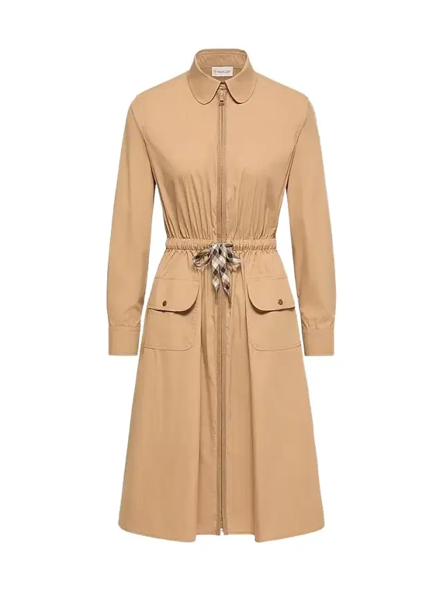 Moncler Women's Dress in Cotton Blend - Beige