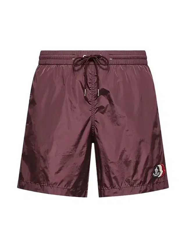 Moncler Men's Swim Trunks - Burgundy