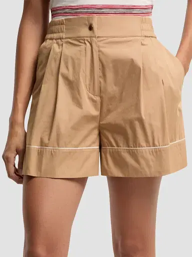 Moncler Women's Shorts in Cotton Blend - Beige - Size Medium | Thumbnail 2