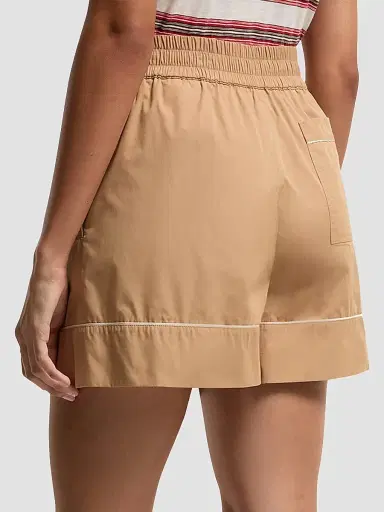 Moncler Women's Shorts in Cotton Blend - Beige - Size Medium | Thumbnail 3