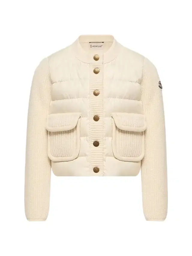Moncler Little Girl's & Girl's Down-Filled Cardigan in Wool & Cashmere - White