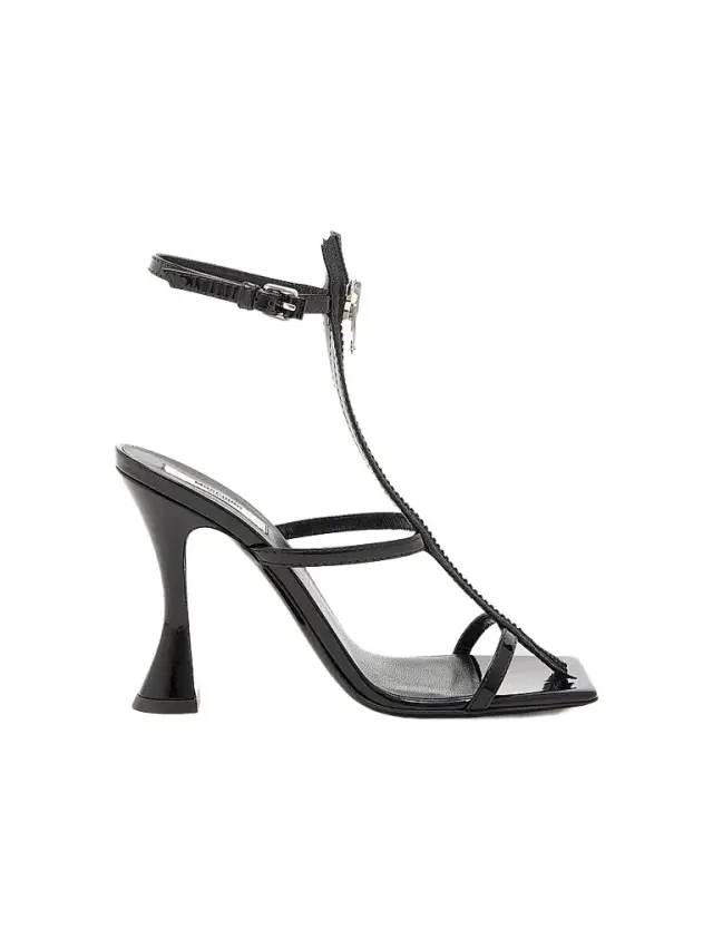 MOSCHINO Women's 125MM Leather T-Strap Sandals - Black