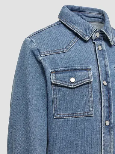 Moncler Little Boy's & Boy's Shirt in Denim - Denim Blue - Size 14 | Thumbnail 4