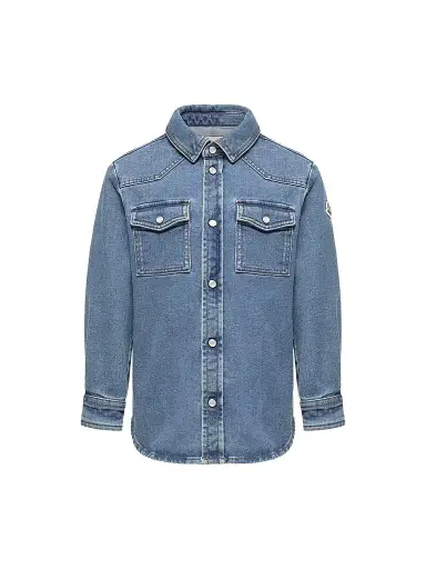 Moncler Little Boy's & Boy's Shirt in Denim - Denim Blue - Size 14 | Thumbnail 1