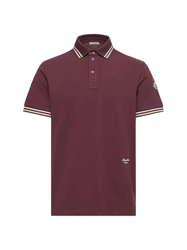 Moncler Men's Polo Shirt in Cotton Piquet - Burgundy