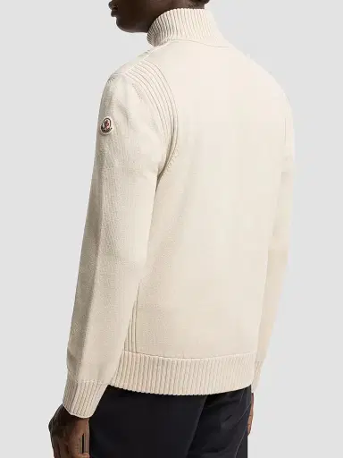 Moncler Men's Down-Filled Cardigan in Wool - Light Beige - Size XXL | Thumbnail 3 Moncler Men's Down-Filled Cardigan in Wool - Light Beige - Size XXL | Thumbnail 3
