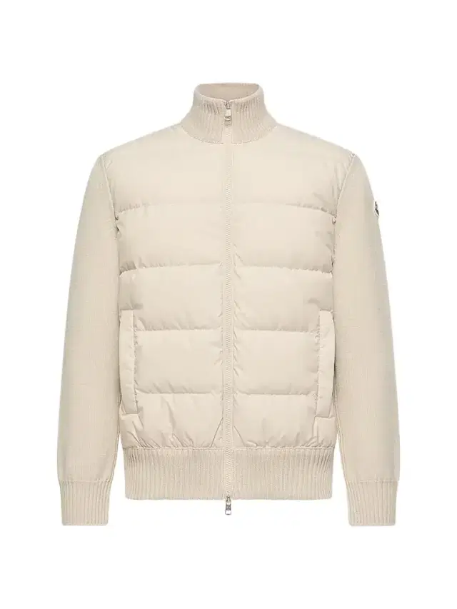 Moncler Men's Down-Filled Cardigan in Wool - Light Beige
