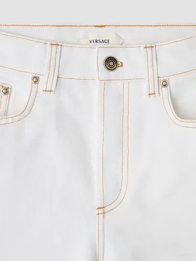 Versace Women's High-Rise Slim Jeans - Optical White - Size 29 | Thumbnail 3 Versace Women's High-Rise Slim Jeans - Optical White - Size 29 | Thumbnail 3