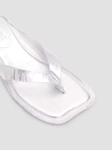 MM6 MAISON MARGIELA Women's Anatomic 60MM Leather Mules - Silver | Thumbnail 3 MM6 MAISON MARGIELA Women's Anatomic 60MM Leather Mules - Silver | Thumbnail 3