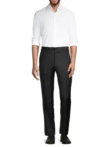 Giorgio Armani Men's GA Wool Trousers - Black - Size 40 | Thumbnail 2