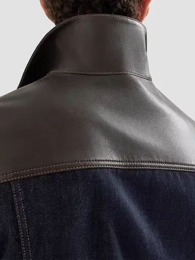 Brunello Cucinelli Men's Paneled No-Fade Denim Four-Pocket Jacket - Blue | Thumbnail 5 Brunello Cucinelli Men's Paneled No-Fade Denim Four-Pocket Jacket - Blue | Thumbnail 5