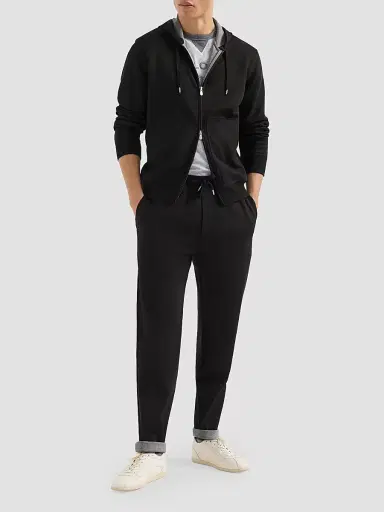 Brunello Cucinelli Men's French Terry Double Cloth Trousers - Black - Size XXXXL | Thumbnail 6 Brunello Cucinelli Men's French Terry Double Cloth Trousers - Black - Size XXXXL | Thumbnail 6