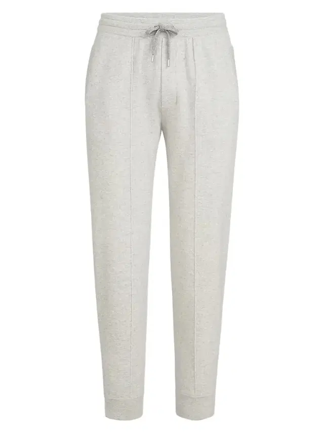 Brunello Cucinelli Men's Cashmere Double Knit Trousers with Crête Detail - Light Grey