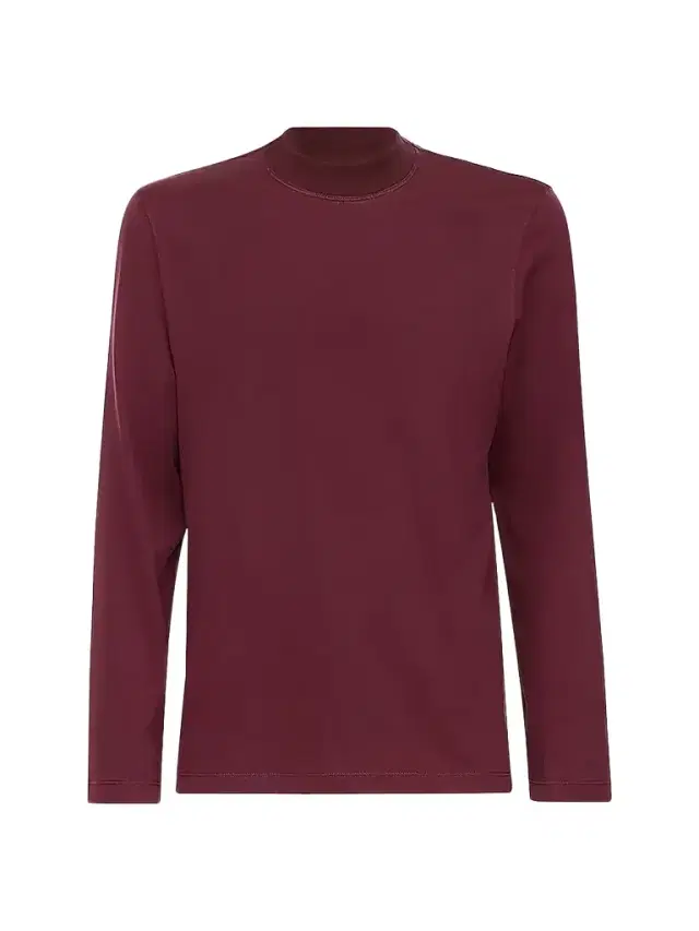 Brunello Cucinelli Men's Cotton Jersey Long Sleeve Mock Neck T-Shirt