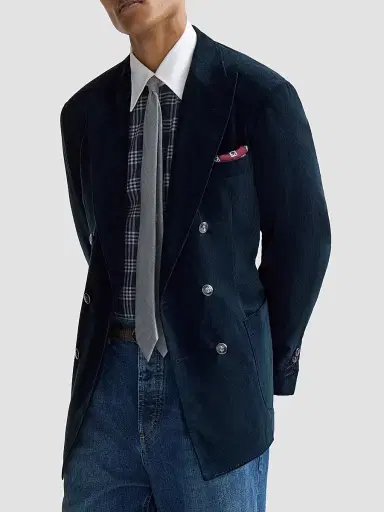 Brunello Cucinelli Men's Corduroy One-and-a-Half Breasted Deconstructed Blazer | Thumbnail 3