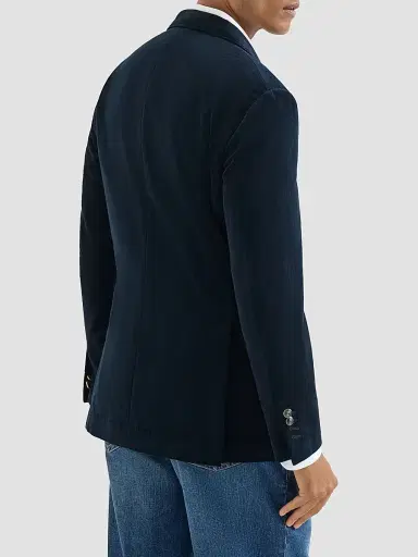 Brunello Cucinelli Men's Corduroy One-and-a-Half Breasted Deconstructed Blazer | Thumbnail 4