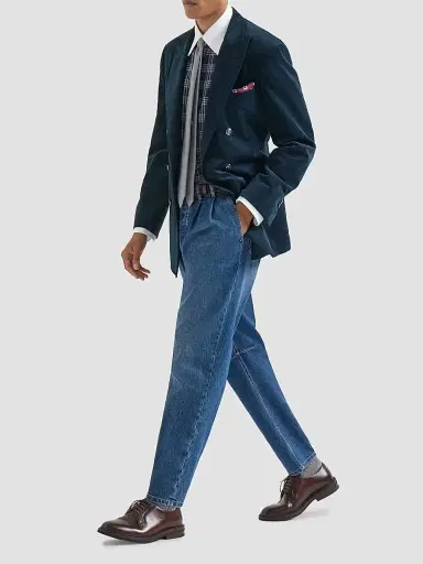Brunello Cucinelli Men's Corduroy One-and-a-Half Breasted Deconstructed Blazer | Thumbnail 6