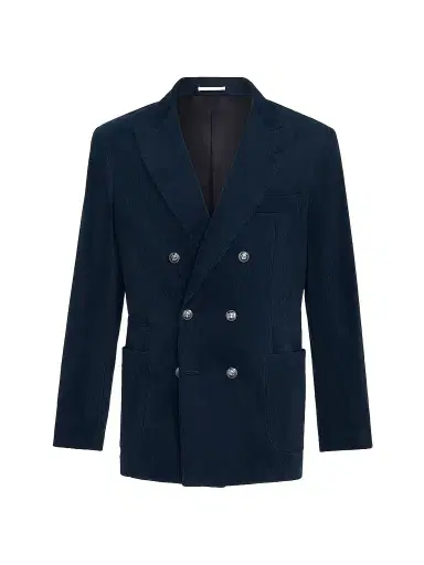 Brunello Cucinelli Men's Corduroy One-and-a-Half Breasted Deconstructed Blazer | Thumbnail 1