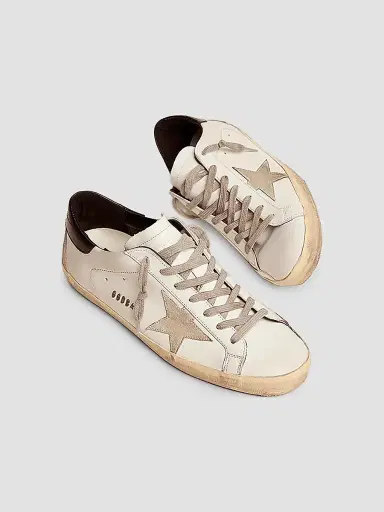Golden Goose Men's Super Star Logo Leather Low-Top Sneakers - White - Size 11 | Thumbnail 3