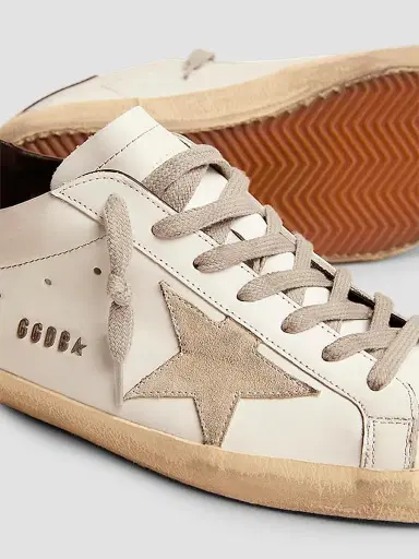 Golden Goose Men's Super Star Logo Leather Low-Top Sneakers - White - Size 11 | Thumbnail 4
