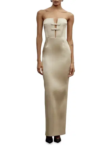 The New Arrivals Ilkyaz Ozel Women's Noa Strapless Column Gown -  Eurphoria | Thumbnail 3