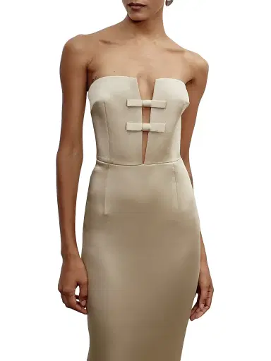 The New Arrivals Ilkyaz Ozel Women's Noa Strapless Column Gown -  Eurphoria | Thumbnail 4