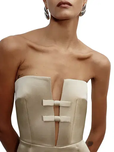 The New Arrivals Ilkyaz Ozel Women's Noa Strapless Column Gown -  Eurphoria | Thumbnail 5