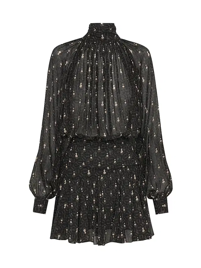 NICHOLAS Women's Cecile Godet Minidress - Opal Geo Black