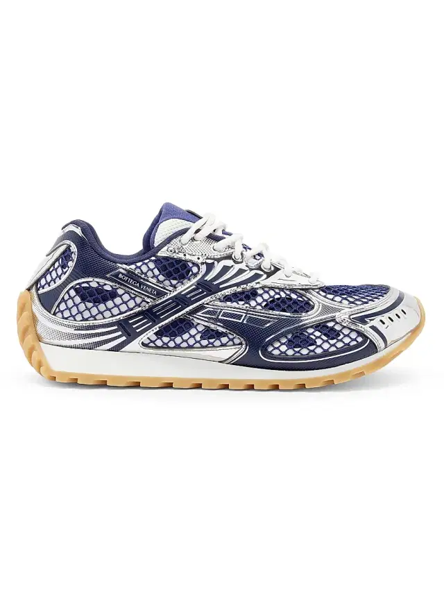 Bottega Veneta Men's Orbit Low-Top Sneakers - Abyss Silver