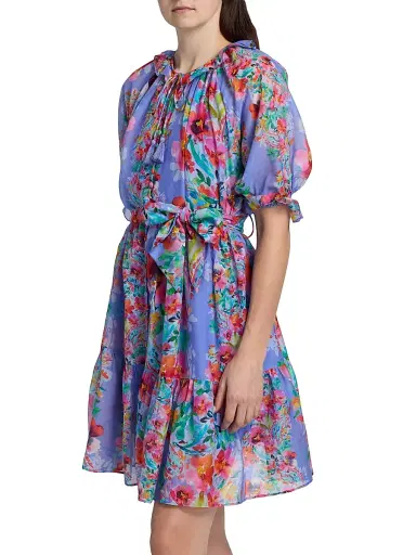 Johnny Was Women's Suzy Floral Tiered Minidress - All My Love - Size XL | Thumbnail 4