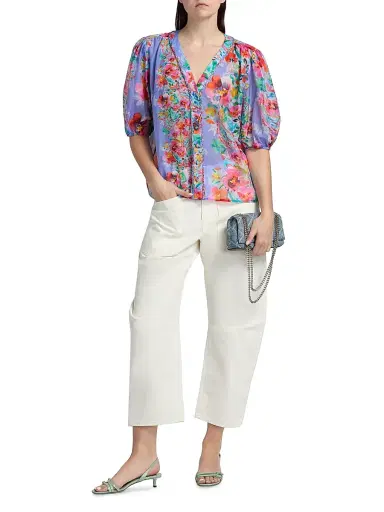 Johnny Was Women's Mirrian All My Love Floral Peasant Blouse - All My Love | Thumbnail 2
