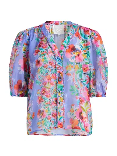 Johnny Was Women's Mirrian All My Love Floral Peasant Blouse - All My Love | Thumbnail 1