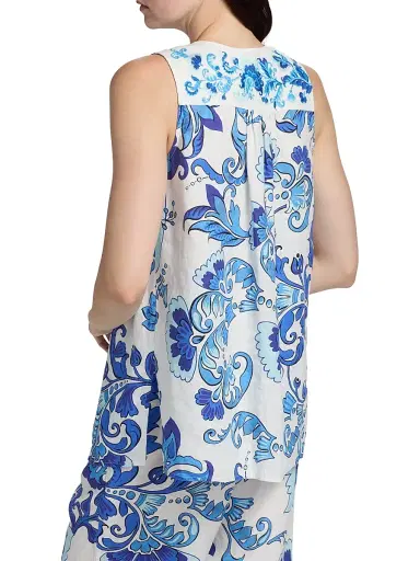 Johnny Was Women's Linen Printed Tank Tunic - Naidda - Size XXL | Thumbnail 5 Johnny Was Women's Linen Printed Tank Tunic - Naidda - Size XXL | Thumbnail 5
