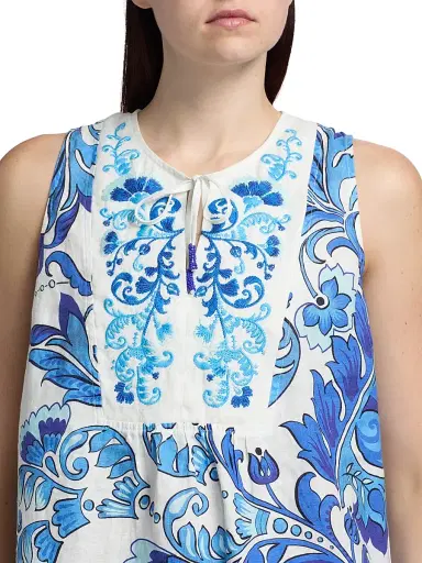 Johnny Was Women's Linen Printed Tank Tunic - Naidda - Size XXL | Thumbnail 6 Johnny Was Women's Linen Printed Tank Tunic - Naidda - Size XXL | Thumbnail 6