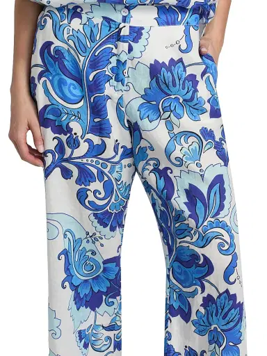 Johnny Was Women's Naidda Botanical Linen Crop Wide-Leg Pants - Naidda - Size XL | Thumbnail 6 Johnny Was Women's Naidda Botanical Linen Crop Wide-Leg Pants - Naidda - Size XL | Thumbnail 6