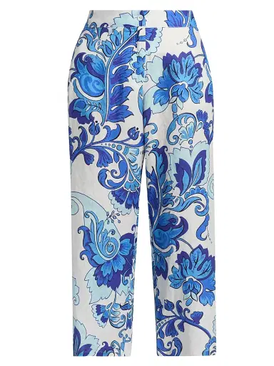 Johnny Was Women's Naidda Botanical Linen Crop Wide-Leg Pants - Naidda - Size XL | Thumbnail 1 Johnny Was Women's Naidda Botanical Linen Crop Wide-Leg Pants - Naidda - Size XL | Thumbnail 1