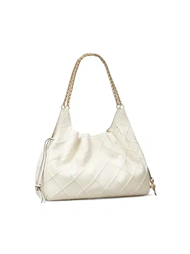 Tory Burch Women's Fleming Large Quilted Leather Tote Bag - Light Cream | Thumbnail 3