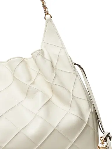 Tory Burch Women's Fleming Large Quilted Leather Tote Bag - Light Cream | Thumbnail 4
