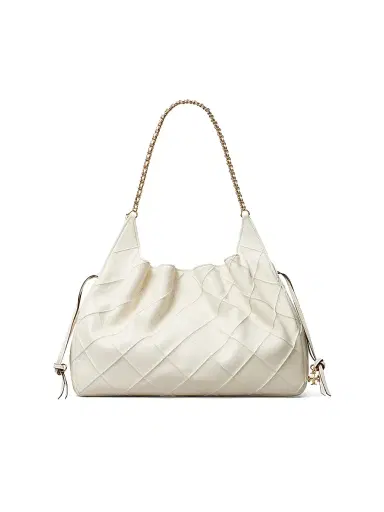 Tory Burch Women's Fleming Large Quilted Leather Tote Bag - Light Cream | Thumbnail 1