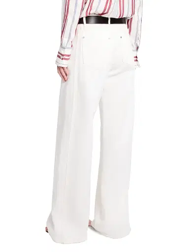 TWP Women's West 11th St Cotton-Linen Wide-Leg Jeans - White - Size 32 | Thumbnail 5