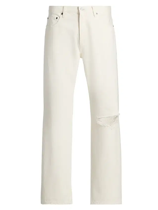 FRAME Men's Relaxed Straight Jeans - Off White