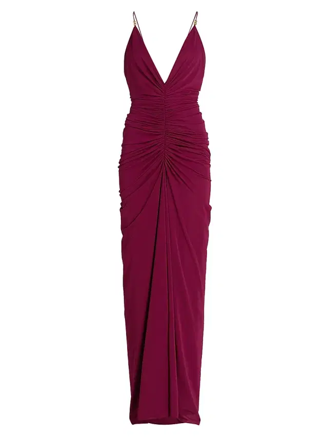 Ronny Kobo Women's Anya Ruched Maxi Dress - Blackberry