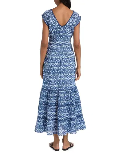 Ro's Garden Women's Hilda Printed Cotton Midi-Dress - Blue Siro - Size XL | Thumbnail 5 Ro's Garden Women's Hilda Printed Cotton Midi-Dress - Blue Siro - Size XL | Thumbnail 5