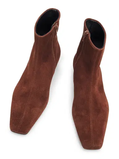 Proenza Schouler Women's Trap 25MM Suede Ankle Boots - Chocolate - Size 12 | Thumbnail 4