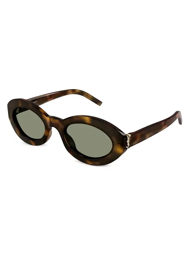Women's Monogram Hinge 52MM Acetate Oval Sunglasses - Havana Green