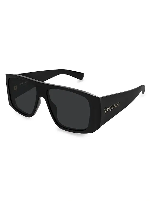 Saint Laurent Women's 57MM Rectangular Sunglasses - Black