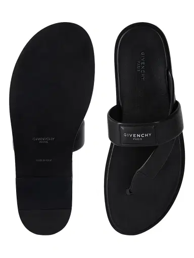 Givenchy Men's Bay Thongs in Leather - Black | Thumbnail 5 Givenchy Men's Bay Thongs in Leather - Black | Thumbnail 5