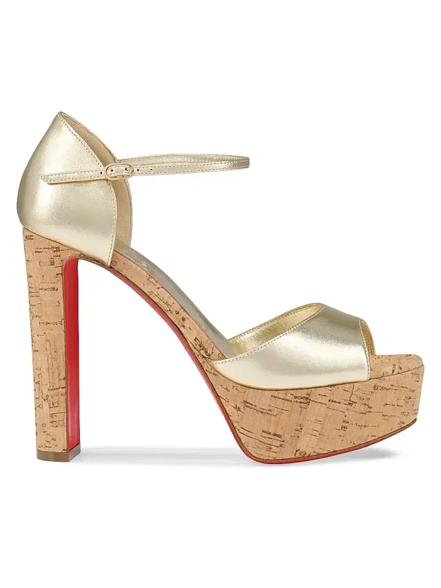 Christian Louboutin Women's Sandaloo 130MM Leather Heels - Platine